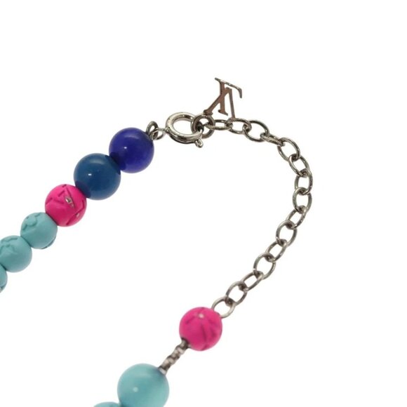 LOUIS VUITTON Brass Beads Bracelet metal Light Blue MP2938 LV Auth 136336 - Picture 10 of 12